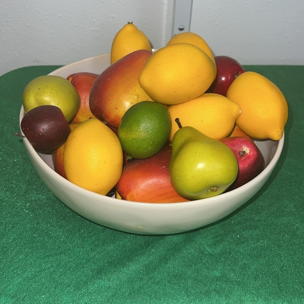 10.5” Diameter Bowl With Artificial Fruits